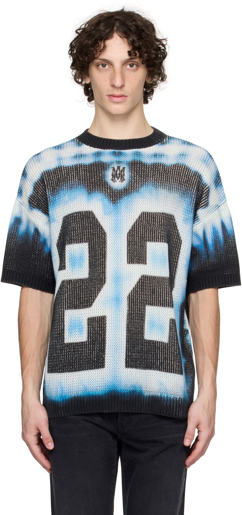 Majica AMIRI AMIRI '22' Tie Dye Knit T-Shirt Modra | AMKNTE1051