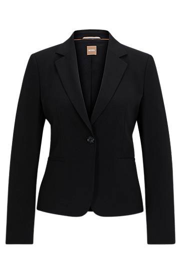 Jakna BOSS Regular-Fit Virgin Wool Blazer Črna | 50490020, 0