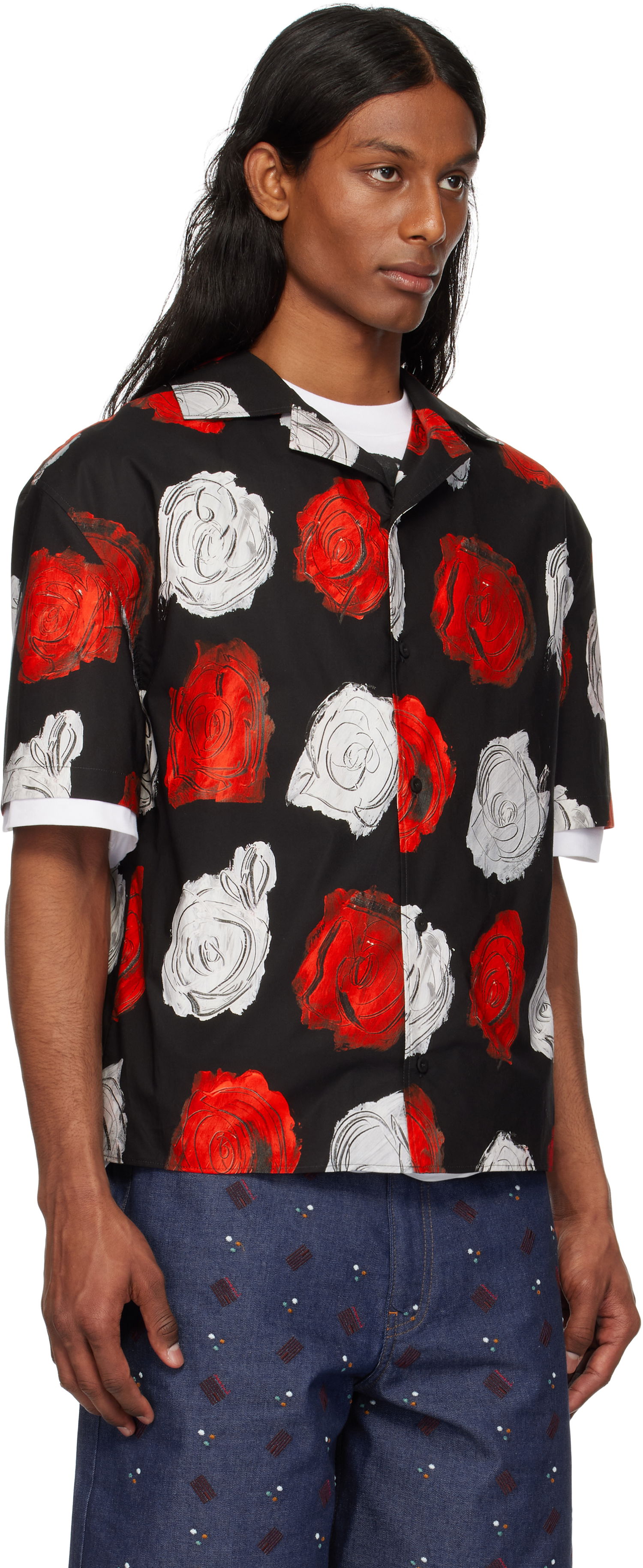 Srajce Marni Marni Mercury Print Poplin Bowling Shirt Črna | CUMU0349A0 UTC499, 1