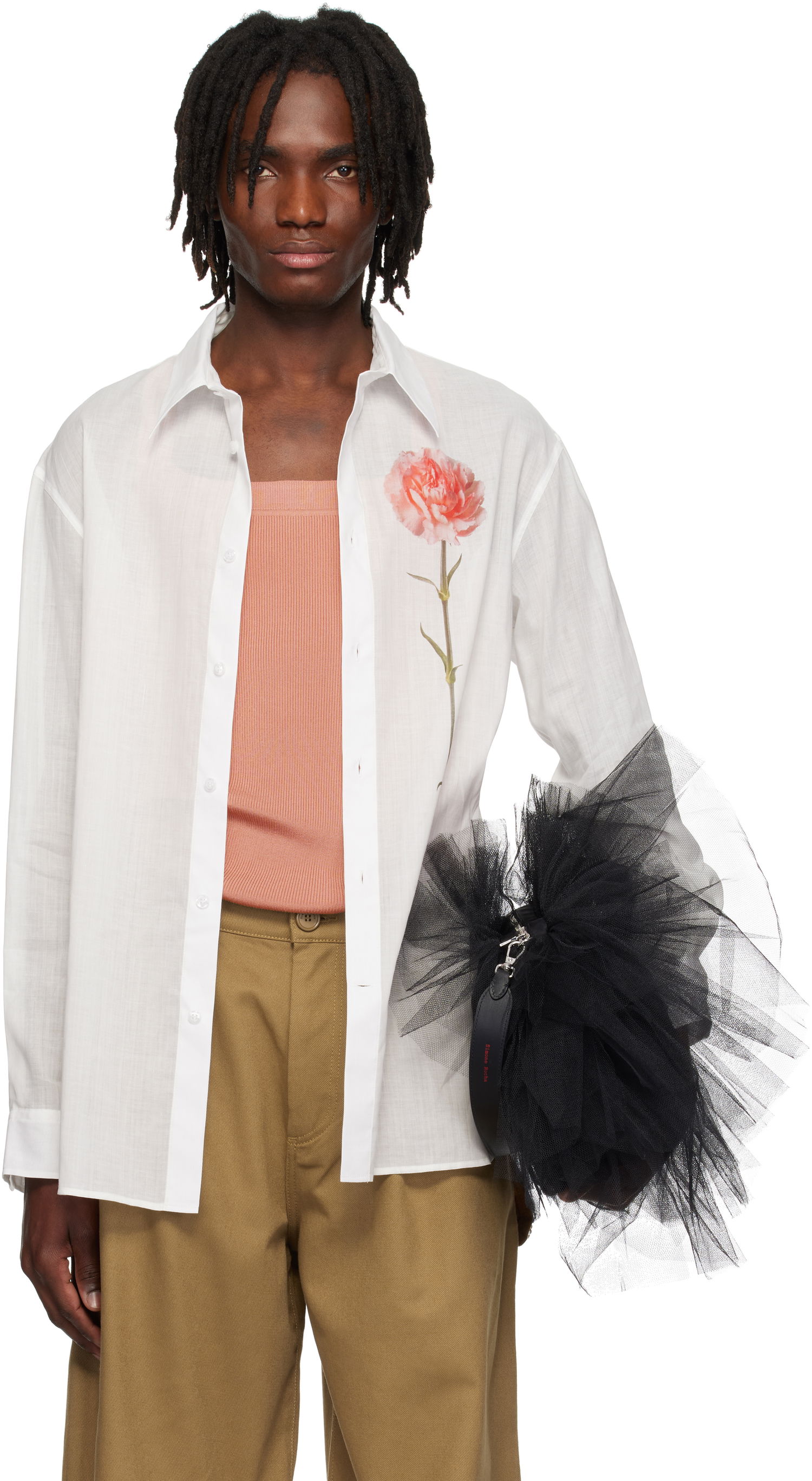 Srajce Simone Rocha Simone Rocha Carnation Print Easy Shirt Bela | 5185P31A 1210, 0