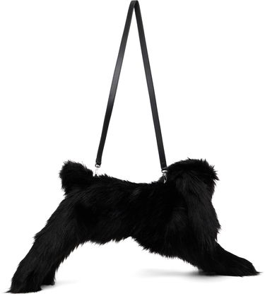 Torba za čez ramo Simone Rocha Simone Rocha Faux Fur Hare Crossbody Bag Črna | BAG197B 0815, 1