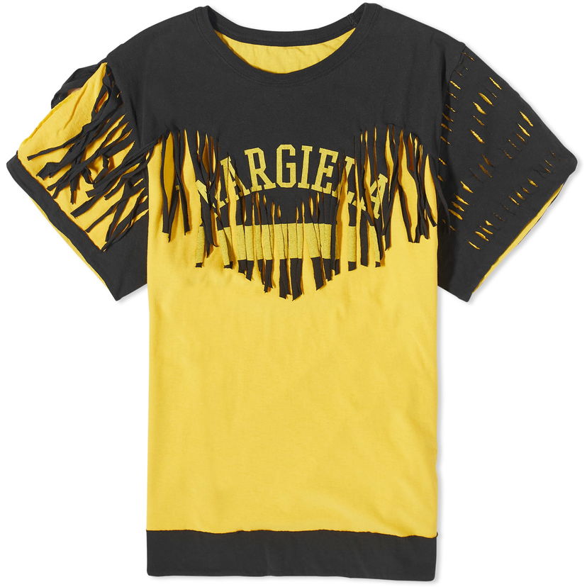Majica Maison Margiela Fringe Logo T-Shirt Rumena | S67GC0030S24607855