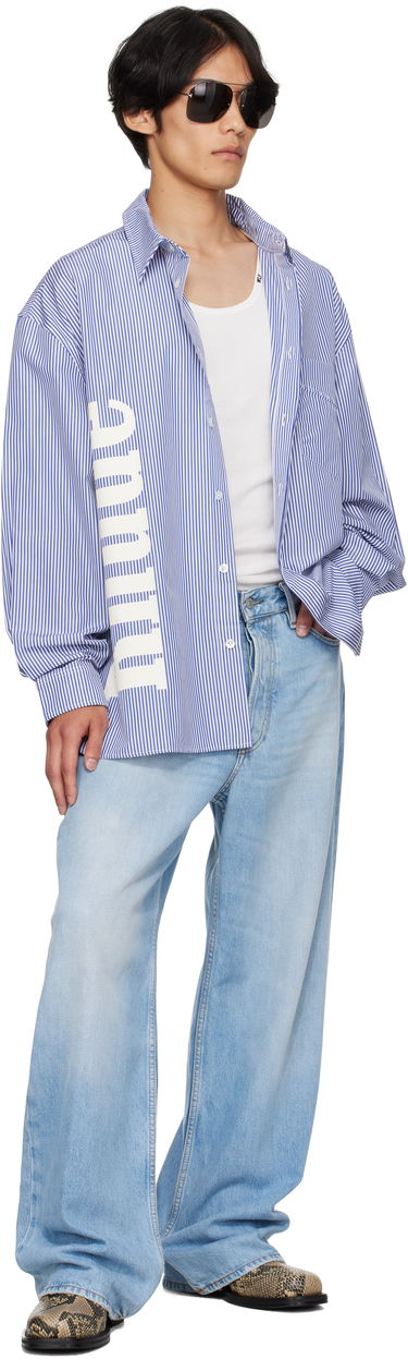 Srajce Rhude Rhude Side Logo Long Sleeve Shirt Modra | RHPF25SR10012, 3