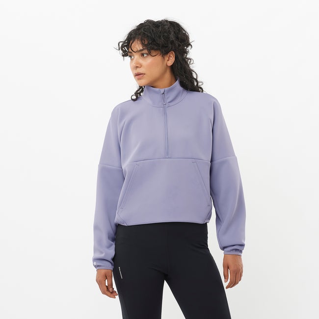Pleteni pulover Salomon Shakeout Half Zip Pullover Lila | LC2418100, 0