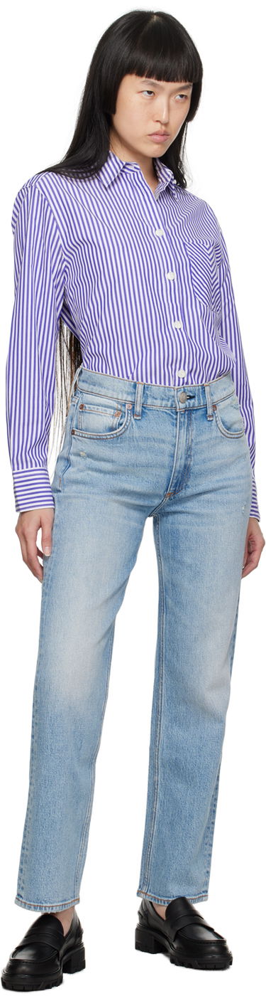 Kavbojke rag & bone Rag & Bone Harlow Straight Leg Jeans Modra | WDD23S2934B7LO, 3