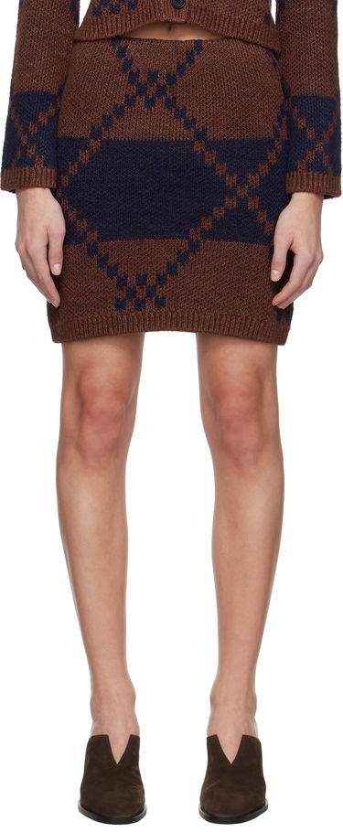 Krila JW Anderson JW Anderson Fairisle Knit Miniskirt Rjava | KW1412-YN0439, 0
