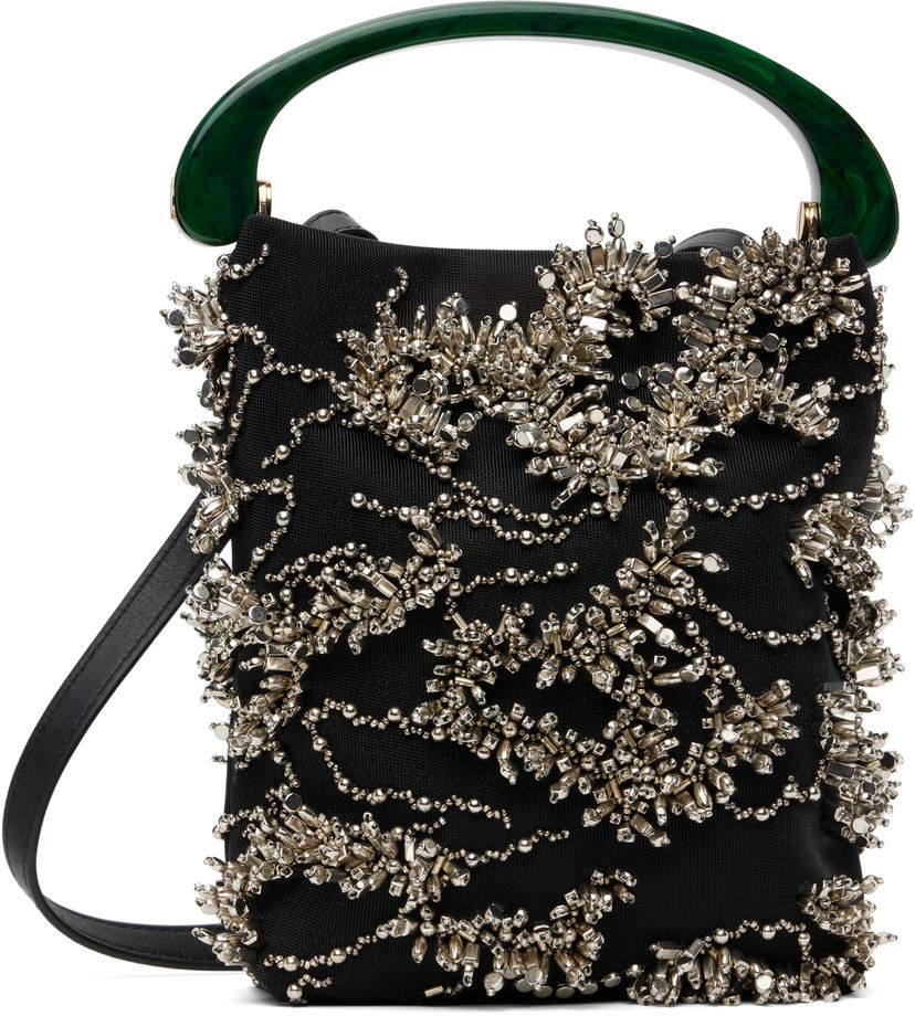 Torbica Dries Van Noten Dries Van Noten Beaded Mesh Handbag Črna | 251-011522-695
