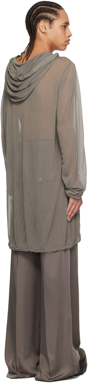 Pleteni pulover Rick Owens Rick Owens Hollywood Viscose Crepe Jersey Hoodie Siva | RR01E5285 JCR, 2