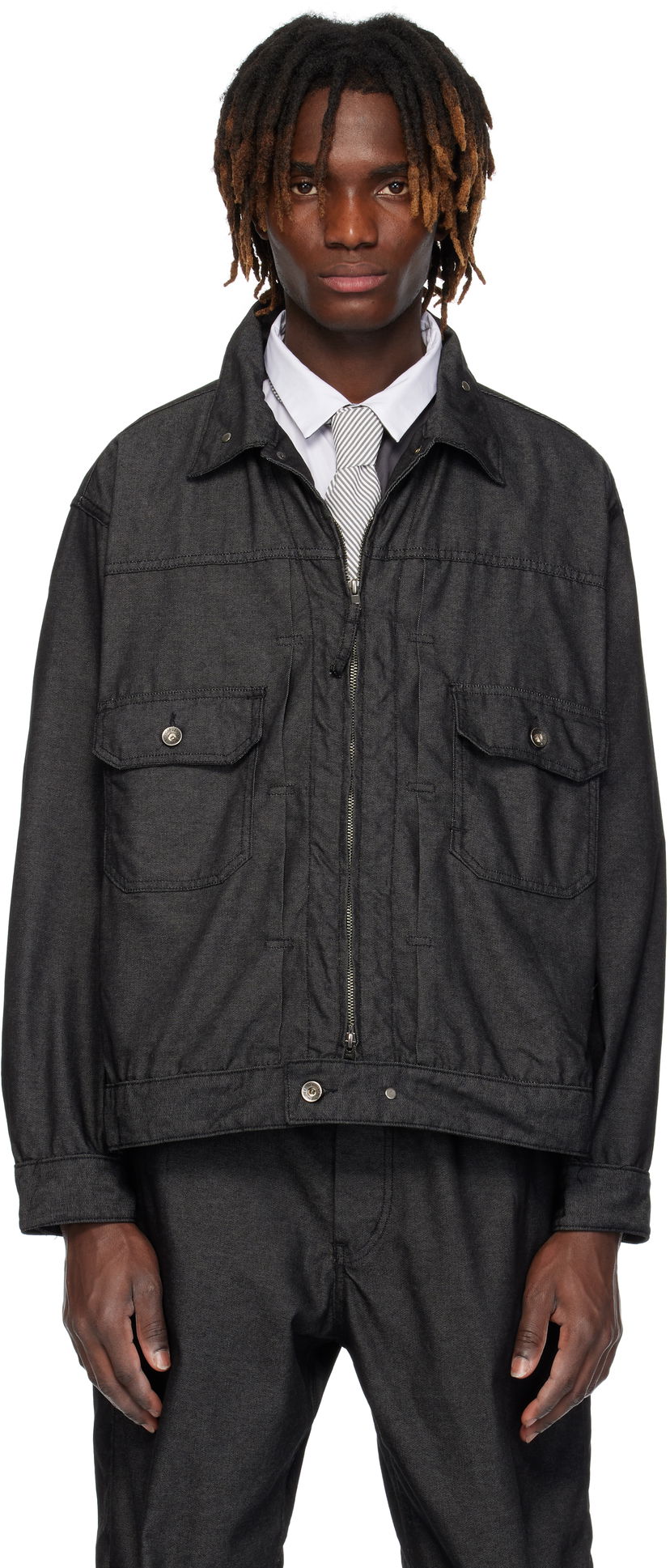 Jakna Engineered Garments Engineered Garments Trucker Denim Jacket Črna | 25S1D007