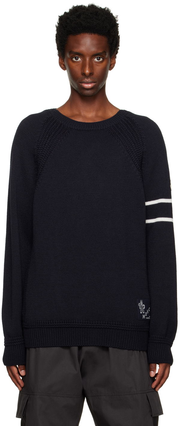 Pleteni pulover Moncler Navy Crewneck Črna | I20919C00019M1121, 0