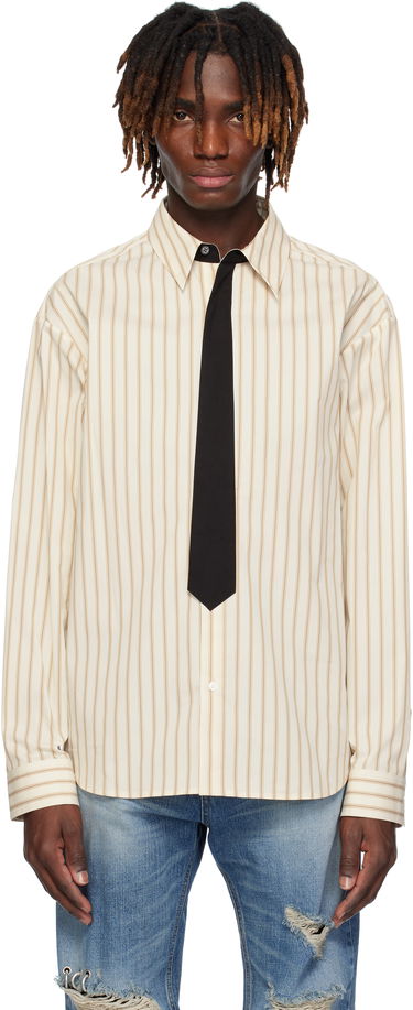 Srajce We11done We11done Necktie Striped Shirt Bež | WD-SH0-25-161-M-BG, 0