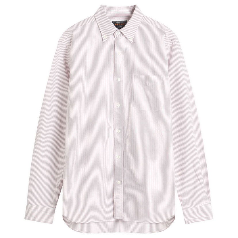 Srajce BEAMS Beams Plus Button Down Candy Stripe Shirt, Size Small Lila | 3811-0012-139-39
