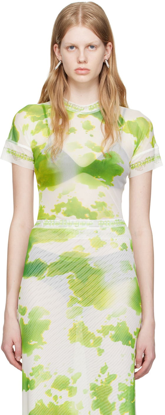 Majica Ottolinger Ottolinger Exclusive Tie-Dye Mesh T-Shirt Zelena | 100117