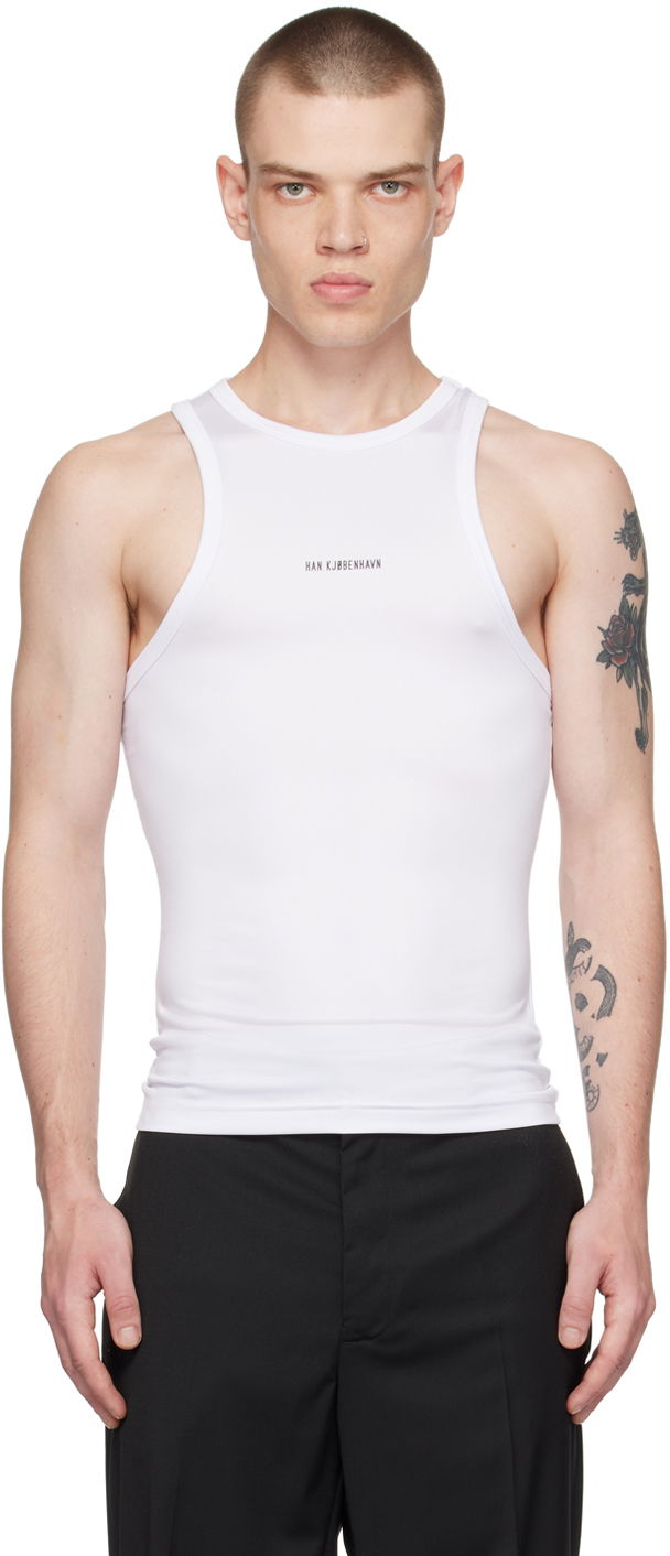 Majica brez rokavov Han Kjøbenhavn Designer Bonded Tank Top Bela | M-132840