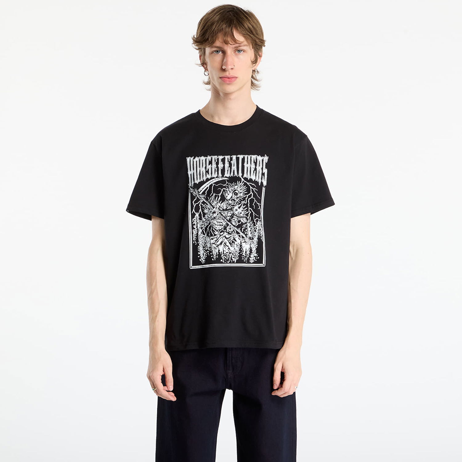 Majica Horsefeathers Danihell Graphic T-Shirt XXL Črna | SM1406A, 0