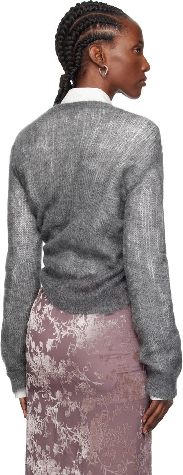 Pleteni pulover Ann Demeulemeester Ann Demeulemeester Zinaida Drawstring Sweater Siva | 2520-W-KN35-KN069-088, 2