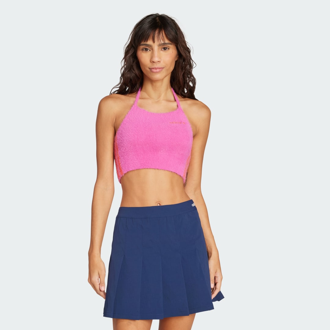 Krop-top adidas Performance Halter Knit Top Roza | JW6002, 0