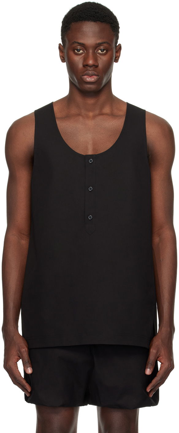 Majica brez rokavov We11done We11done Scoop Neck Tank Top Črna | WD-BL1-24-118-M-BK