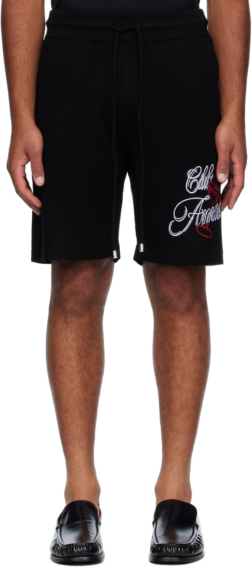 Kratke hlače AMIRI AMIRI 'Club Amiri' Crochet Shorts Črna | AMKNSH1043