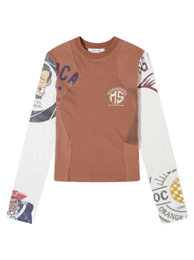 Majica Marine Serre Regenerated Graphic Patchwork T-Shirt Rjava | WTO106-BR51