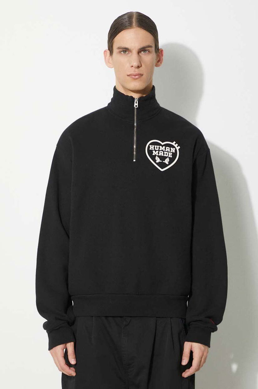 Pulover Human Made Military Half-Zip Printed Sweatshirt Črna | HM27CS021