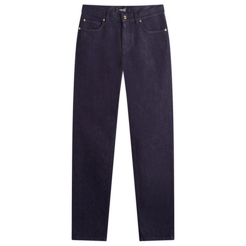 Kavbojke Versace Reactive Embroidered Denim Jeans Mornarica | 1015844-1A12477-1D100