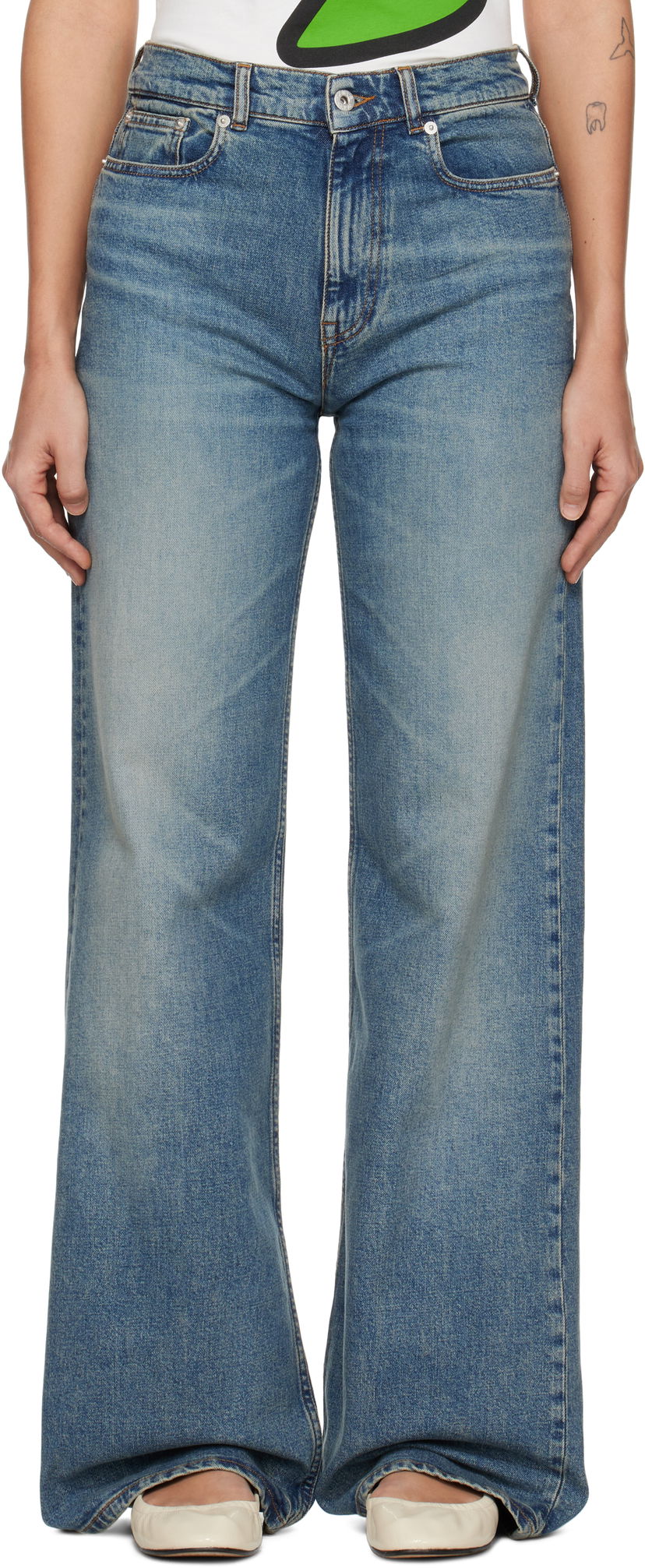 Kavbojke KENZO Kenzo Paris Ayame Wide Leg Jeans Modra | FF52DP2176S7