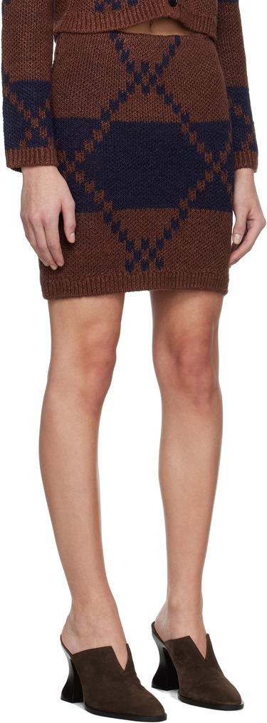 Krila JW Anderson JW Anderson Fairisle Knit Miniskirt Rjava | KW1412-YN0439, 1