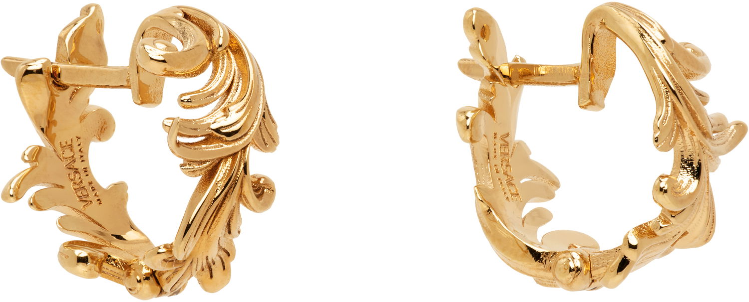 Uhani Versace Versace Barocco Gold Hoop Earrings Rumena | 1018995_1A00620_3J000, 1