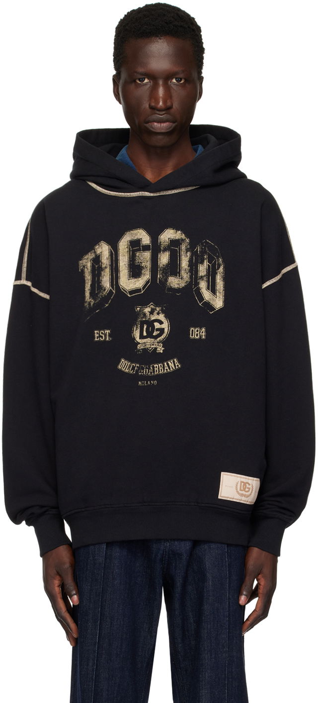 Pulover Dolce & Gabbana Oversize Hoodie Črna | G9AJATG7NQC