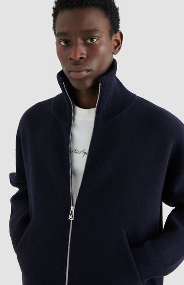 Pleteni pulover AXEL ARIGATO Core Zip-Up Sweater Črna | A2143001, 7