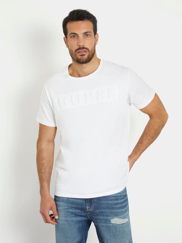 Majica GUESS Embossed Logo T-Shirt Bela | M4PI0EK8HM4