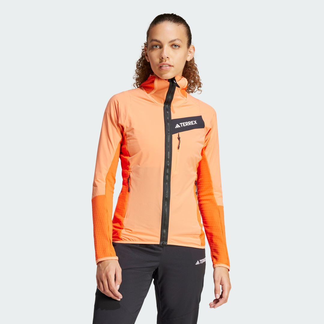 Vetrovka adidas Performance Terrex Techrock Hooded Wind Fleece Oranžna | MKW56, 1