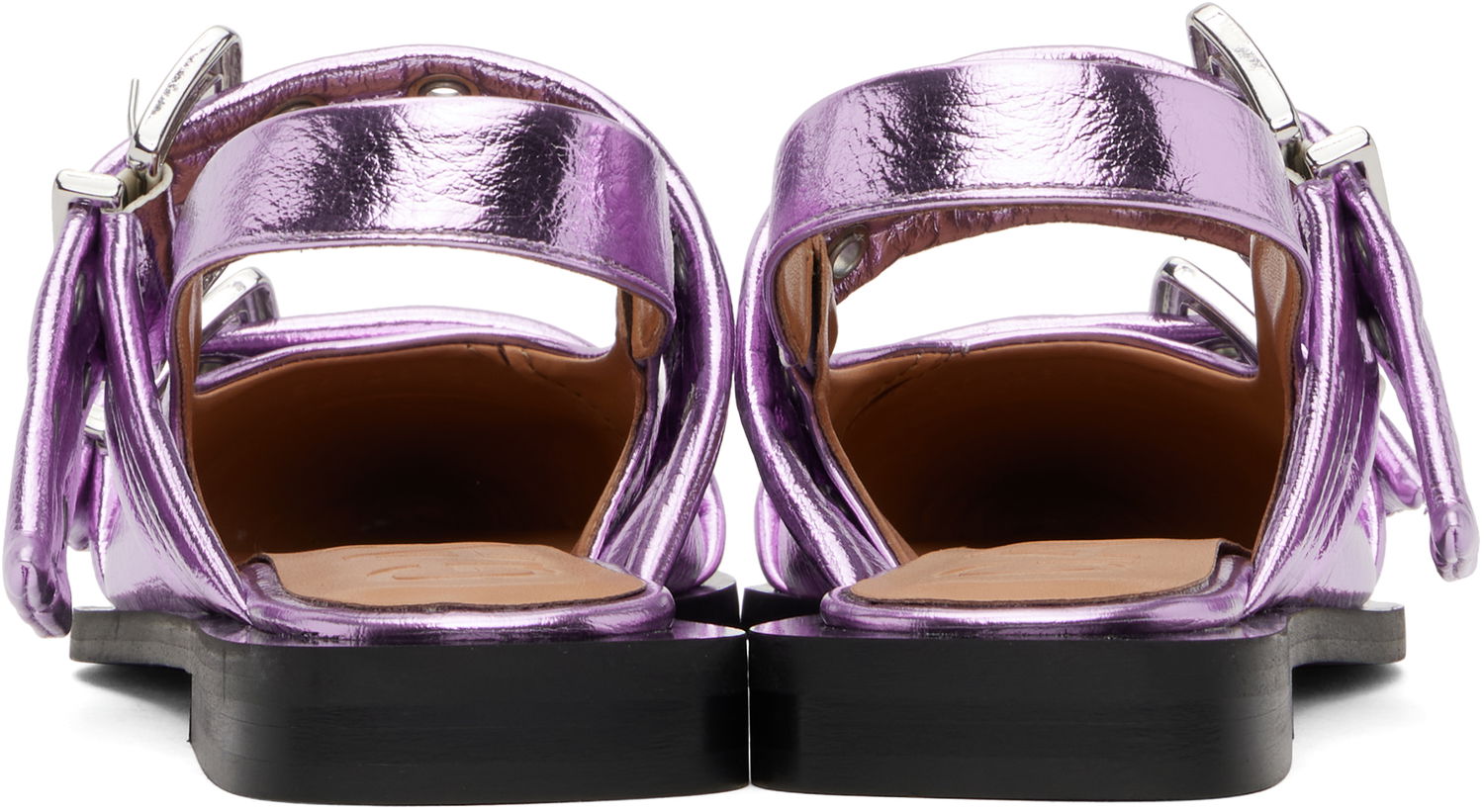 Modni dodatki GANNI GANNI Buckle Slingback Flats Lila | S2874, 1