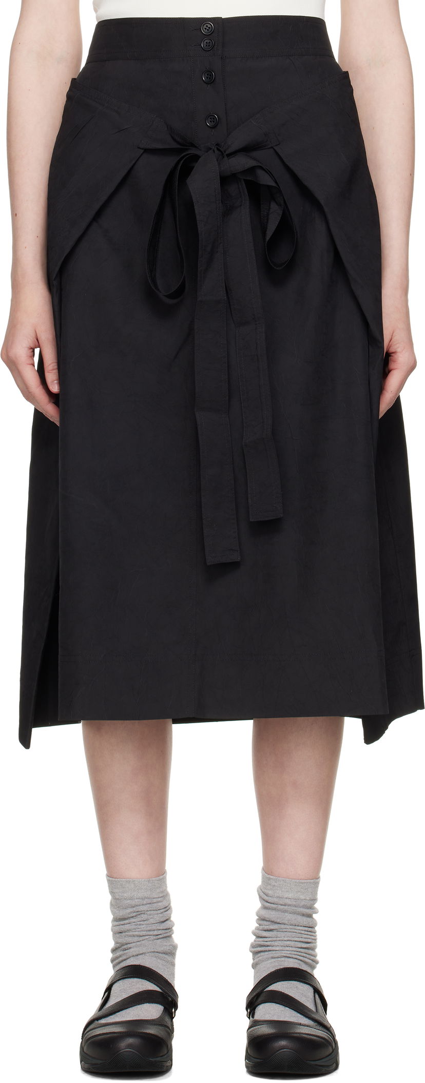 Krila YMC YMC George Midi Wrap Skirt Črna | Q3YAA