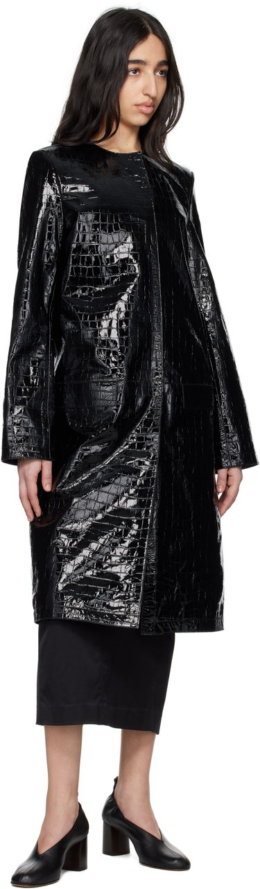 Plašči TOTEME TOTEME Croco-Embossed Leather Coat Črna | 252-WRO0219-LE0129, 3
