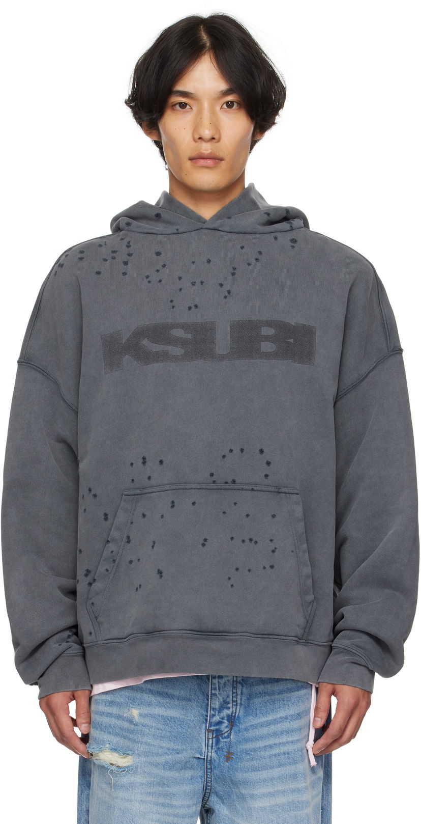 Pulover Ksubi Ksubi Blasted Ekcess Hoodie Siva | MPF25FL005