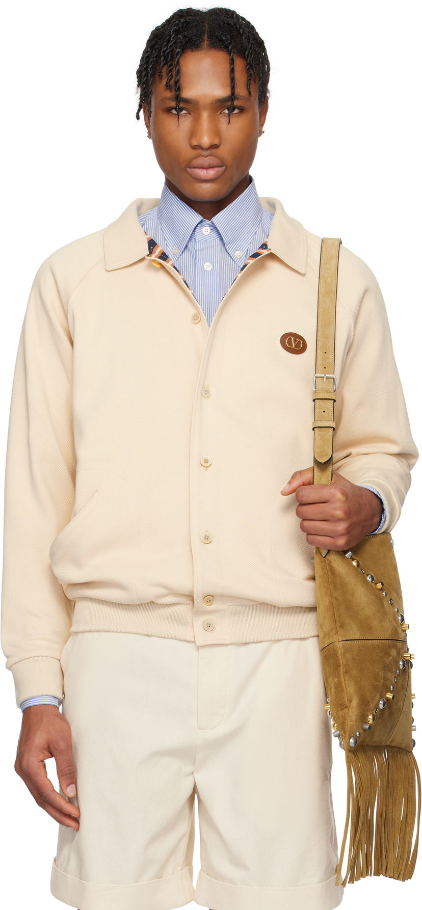 Pulover Valentino Valentino VLogo Signature Jacket Bež | 6V3MF28SAQC