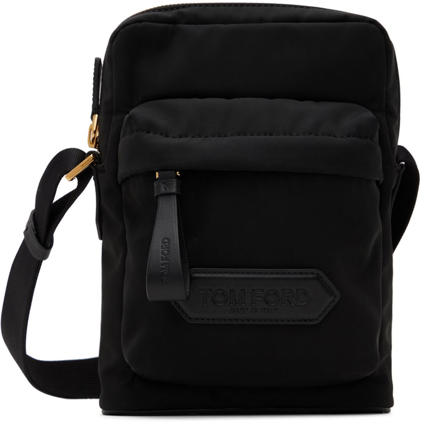 Torba za čez ramo Tom Ford Nylon Zip Crossbody Messenger Bag Črna | H0461-TNY017G