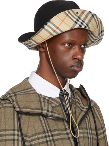 Klobuk Burberry Burberry Check Brim Gabardine Bucket Hat Bež | 8112364, 1