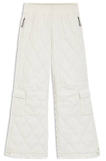 Cargo hlače BOSS Ski Quilted Water-Repellent Cargo Trousers Bela | 50544382