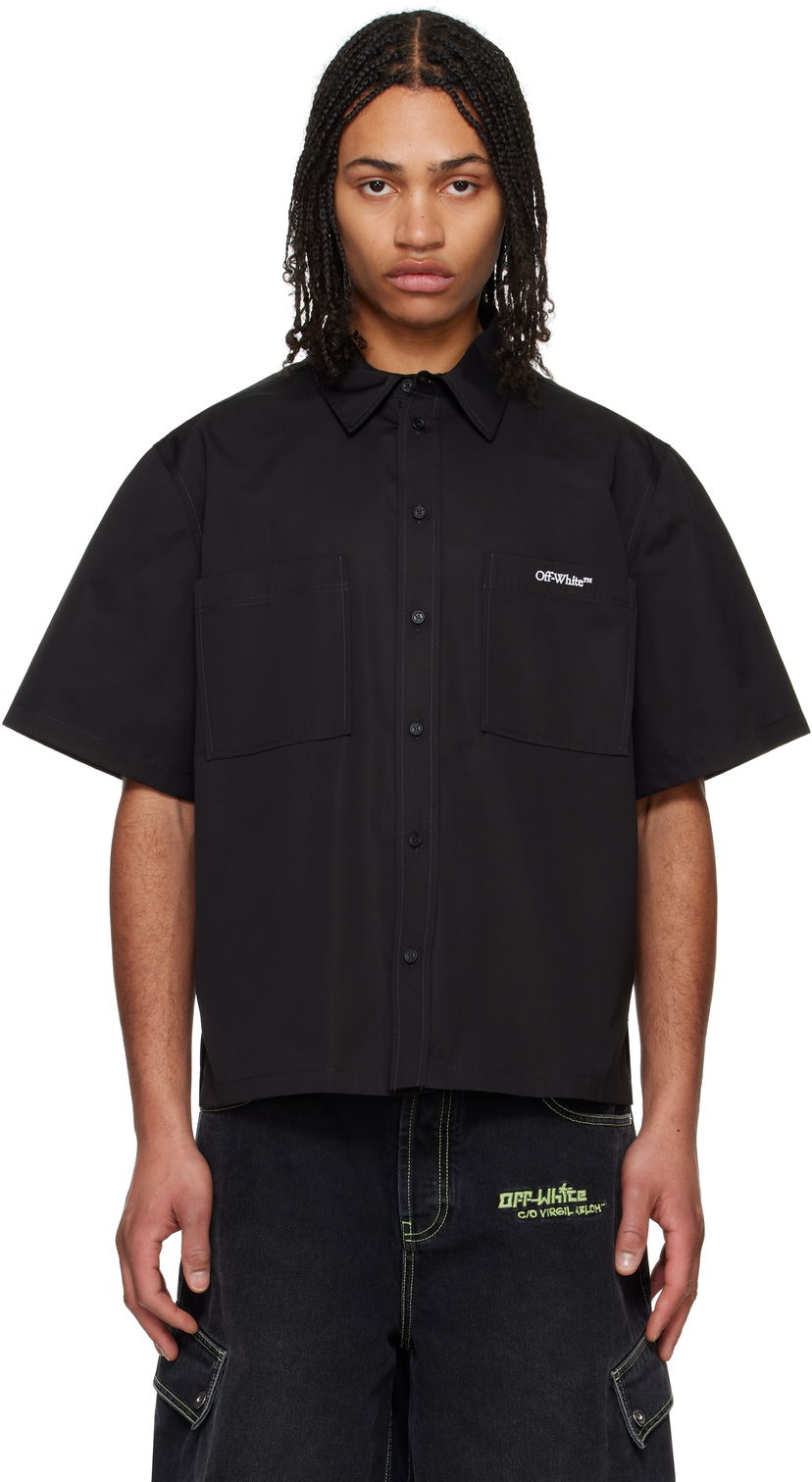 Srajce Off-White Off-White Bookish Summer Shirt Črna | OMGG002C99FAB0021001