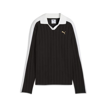 Polo majica Puma Women's T7 Relaxed Long Sleeve Polo Črna | 632141_01, 3