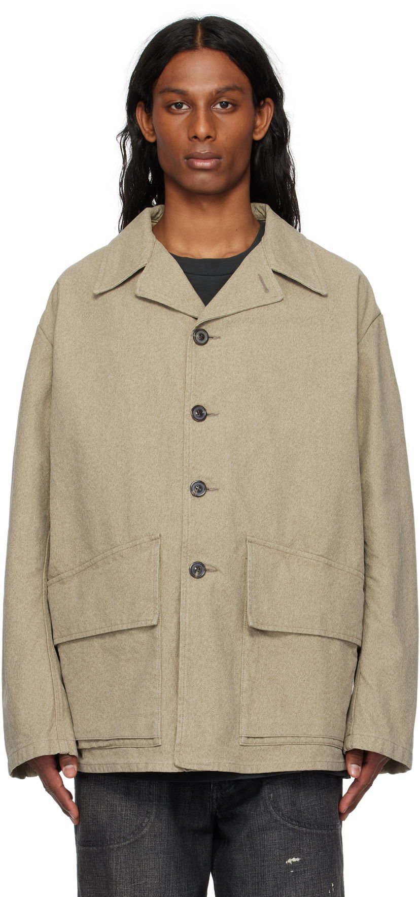 Jakna Maison Margiela Maison Margiela Cotton Caban Jacket Bež | S50AM0629 M35310