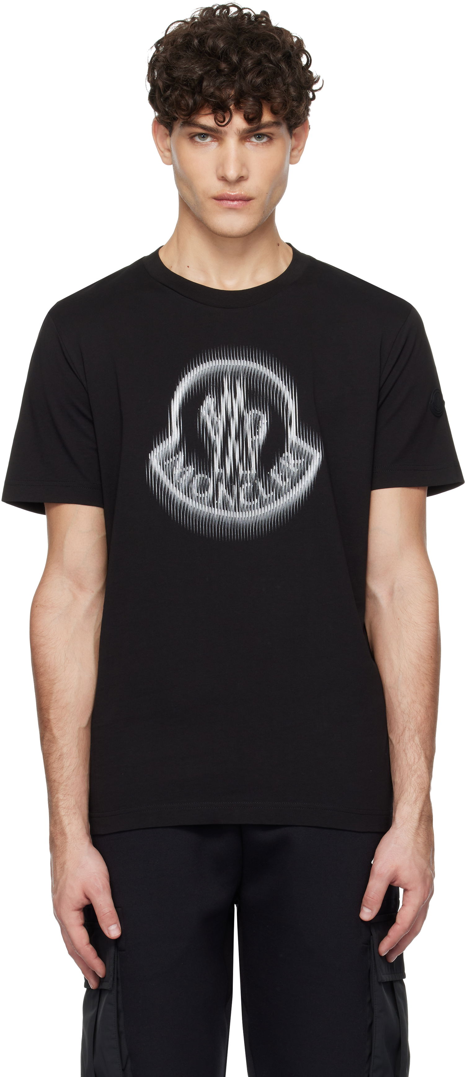 Majica Moncler Short Sleeve T-Shirt With Graphic Print Črna | K10918C0000489A17, 0