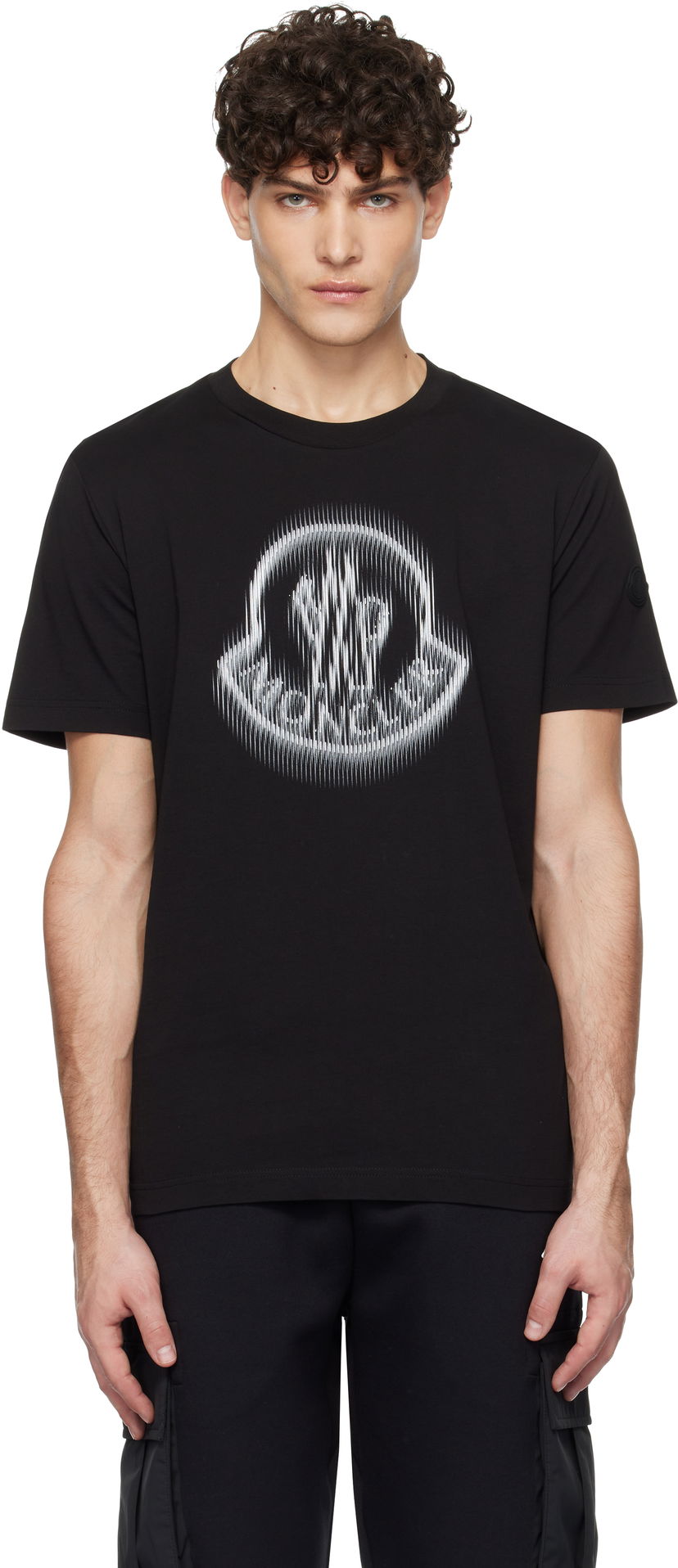 Majica Moncler Short Sleeve T-Shirt With Graphic Print Črna | K10918C0000489A17