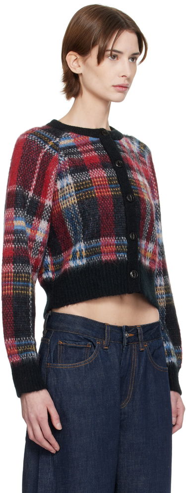 Pleteni pulover YMC YMC Foxtail Tartan Cropped Cardigan Večbarvna | Q8XMI, 1