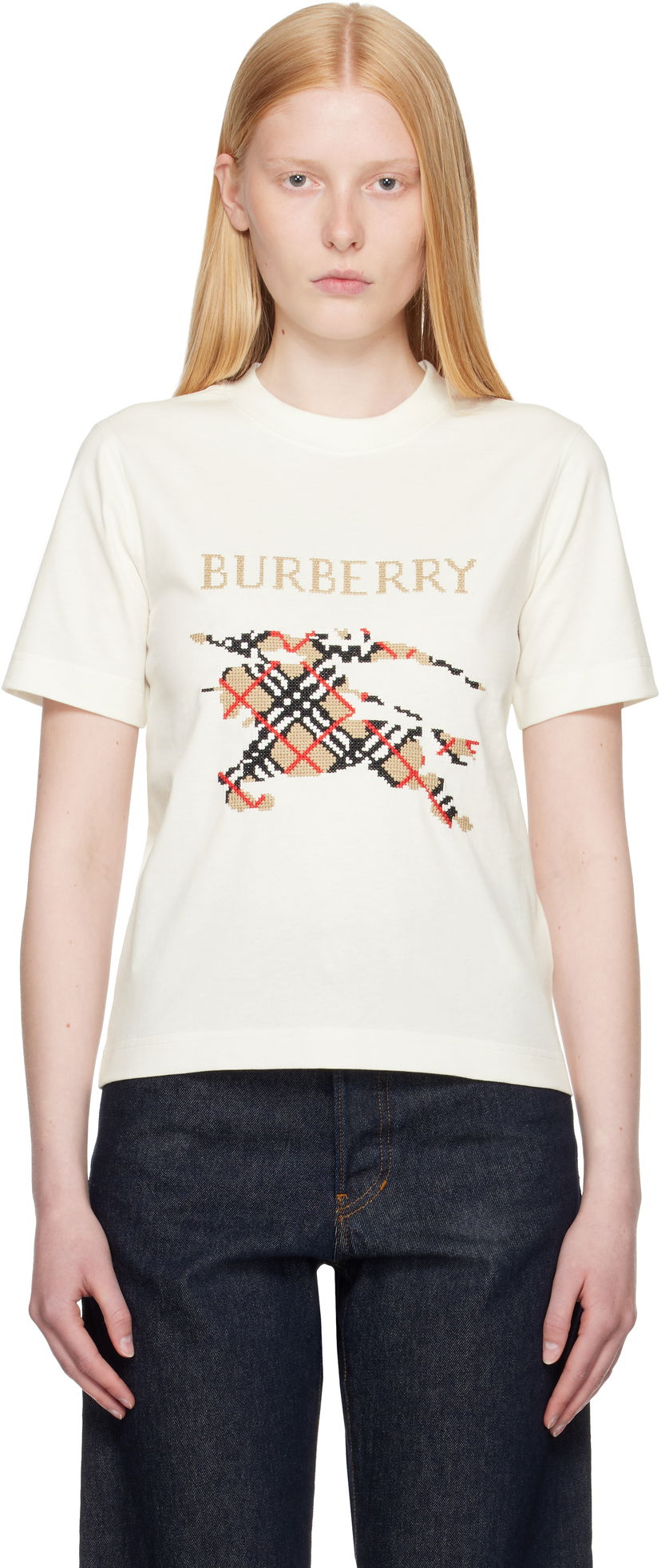 Majica Burberry Burberry Large Logo Graphic T-Shirt Bela | 8110955