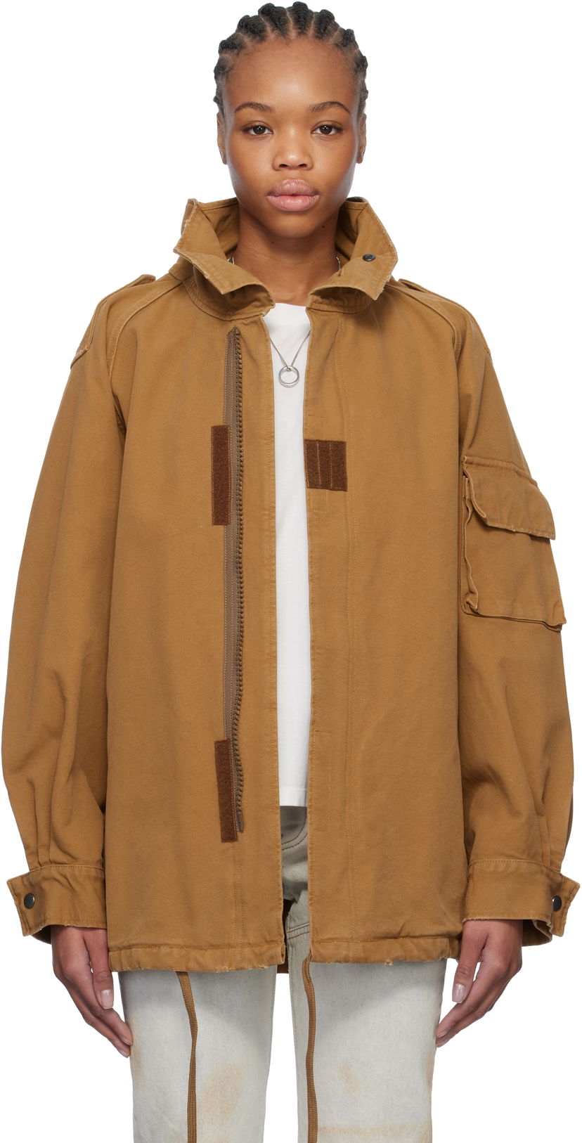 Jakna Maison Margiela MM6 Maison Margiela Spliced Canvas Jacket Rjava | S52AM0313 M35249