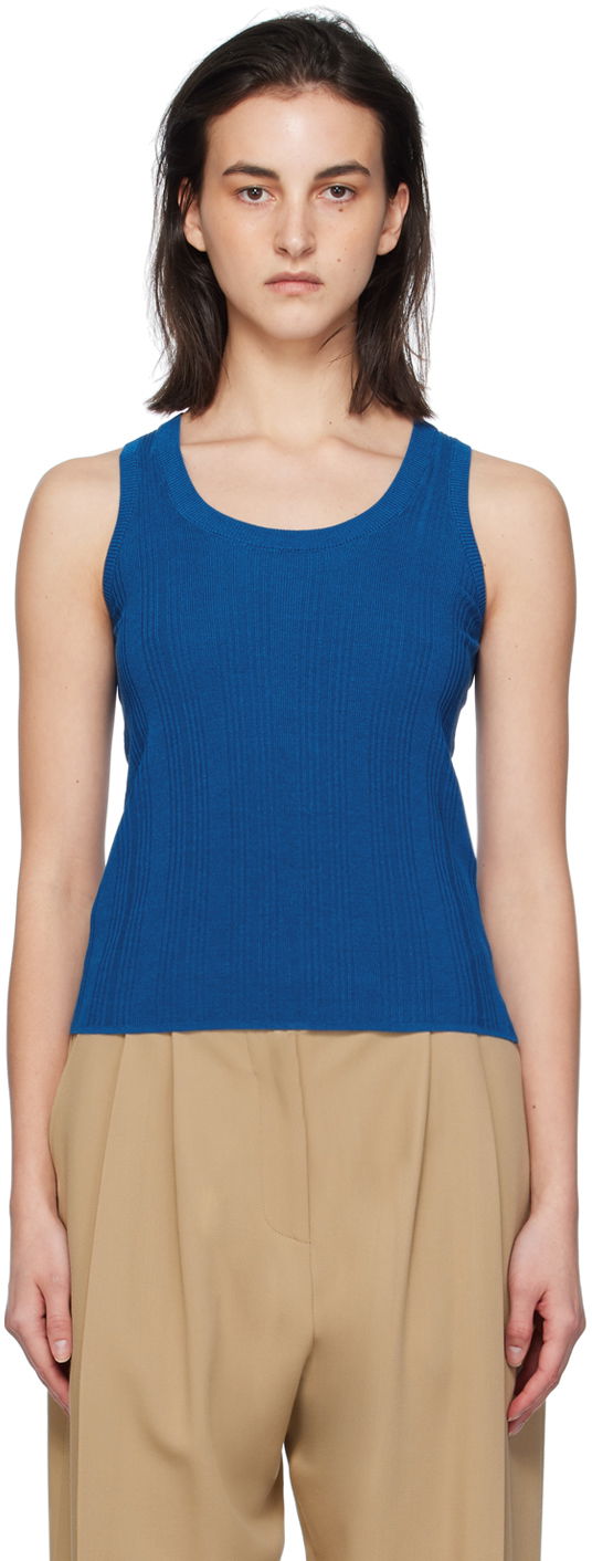 Majica brez rokavov Max Mara Weekend Max Mara Ceylon Ribbed Tank Top Modra | 2415361022600016
